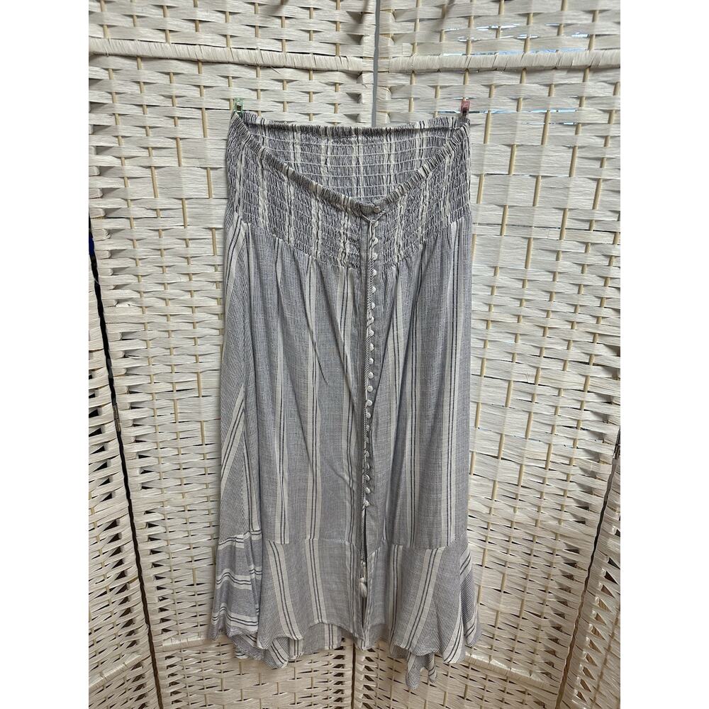 Keren Hart ivory lace midi‎ skirt hi low hem boho feminine fairy hippie size L